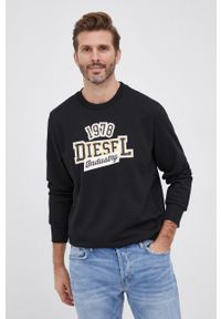 Diesel Bluza męska kolor czarny z nadrukiem. Okazja: na co dzień. Kolor: czarny. Materiał: dzianina. Wzór: nadruk. Styl: casual #3