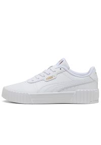 Buty młodzieżowe Puma Carina 3.0 40147601 - białe. Okazja: na co dzień. Kolor: biały. Materiał: guma, skóra, syntetyk. Szerokość cholewki: normalna #1