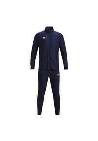 Komplet dresowy piłkarski męski Under Armour UA M's Ch. Tracksuit - granatowy. Kolor: niebieski. Materiał: dresówka. Sport: piłka nożna