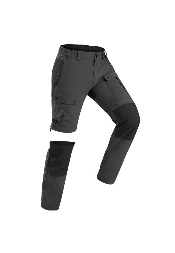 FORCLAZ - Spodnie trekkingowe męskie wytrzymale 2w1 Forclaz MT900. Kolor: szary. Materiał: materiał, poliester, poliamid