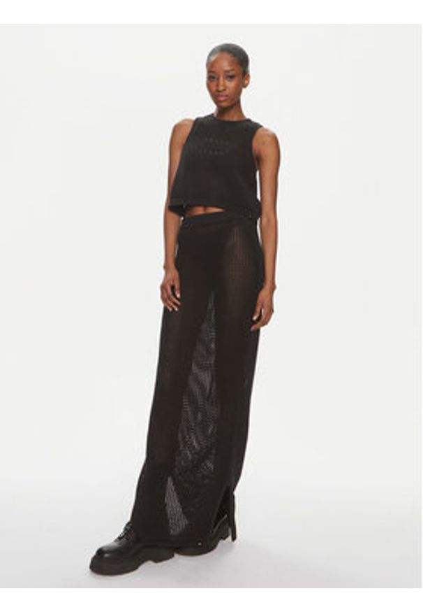 Tommy Jeans Spódnica maxi Open Stitch DW0DW17878 Czarny Regular Fit. Kolor: czarny. Materiał: bawełna