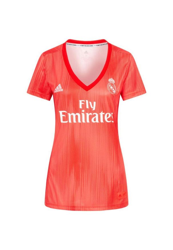 YB SPORTS - T-shirt Adidas Ladies Real Madrid - Stylowy i Sportowy. Kolor: czerwony, różowy, wielokolorowy. Sport: piłka nożna