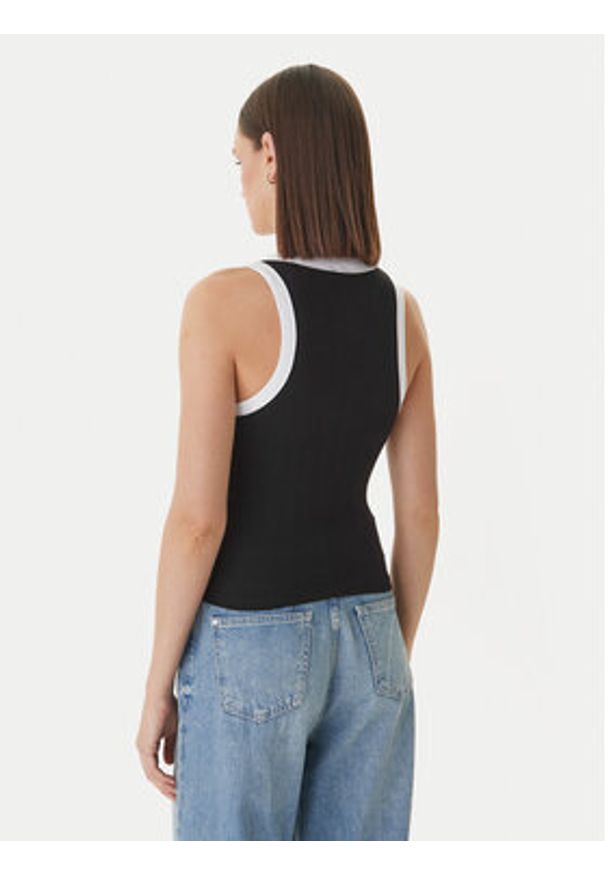 Guess Jeans Top W6GPZ8 KF641 Czarny Slim Fit. Kolor: czarny. Materiał: bawełna