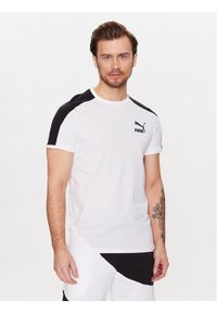 Puma T-Shirt T7 Iconic 538204 Biały Slim Fit. Kolor: biały. Materiał: bawełna