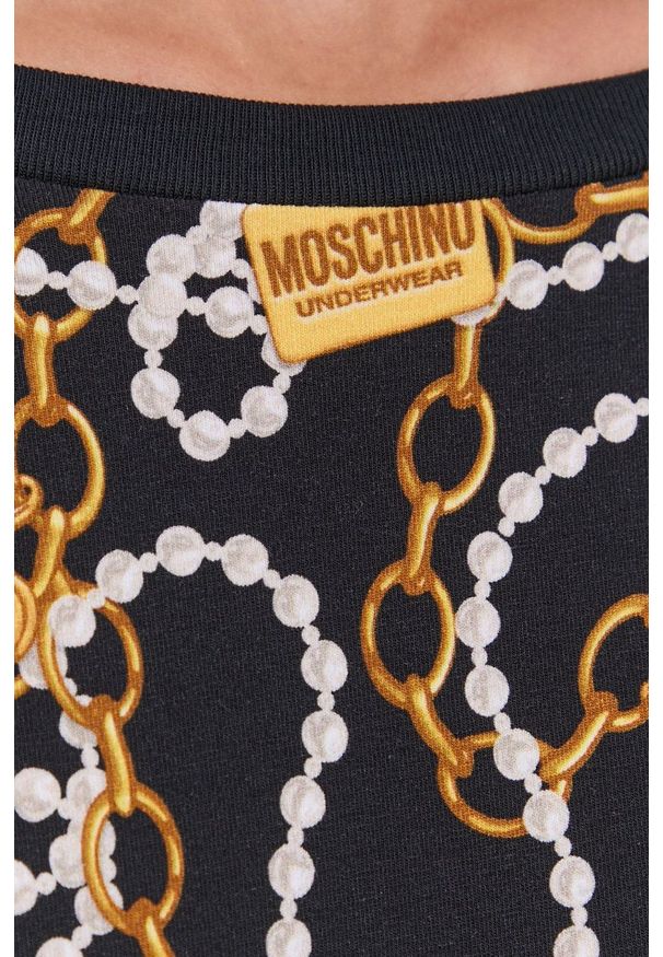 Moschino Underwear - Koszula nocna. Kolor: czarny. Materiał: dzianina. Długość: długie