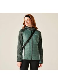 Regatta - Kurtka damska hybrydowa Newhill. Kolor: niebieski. Materiał: dzianina, puch. Wzór: melanż. Sport: turystyka piesza #1