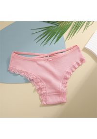 Intica - Figi z paseczkami i koronką na co dzień i okazje Vladena. Kolor: różowy. Materiał: koronka. Wzór: koronka
