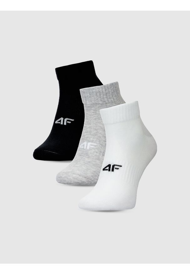 4f - 4F Skarpetki casual za kostkę (3-pack) damskie - multikolor 35-38. Kolor: wielokolorowy. Materiał: bawełna, włókno, materiał, poliamid