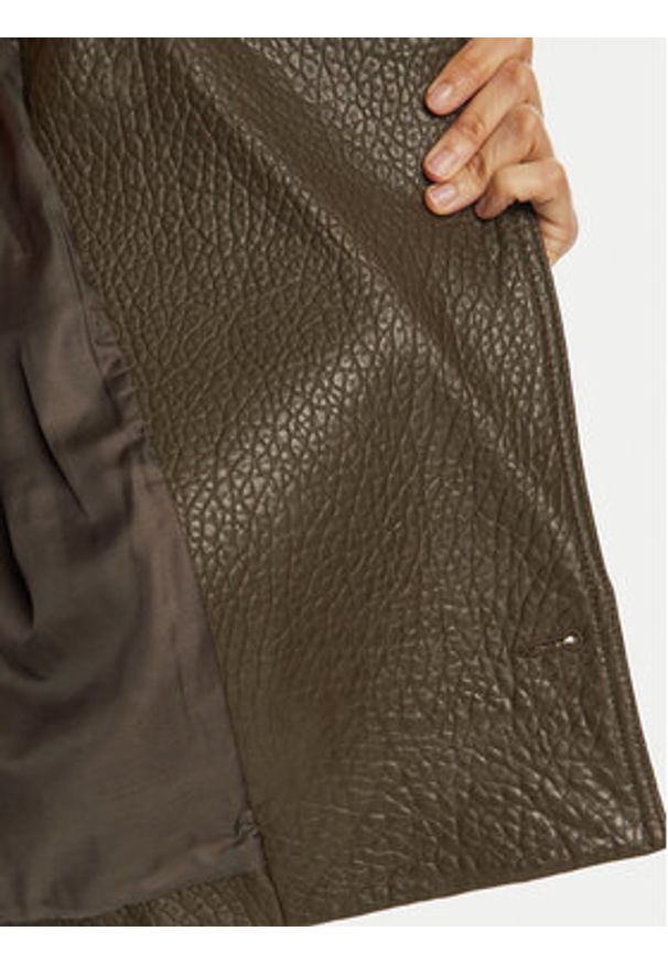 Miss Sixty Kurtka skórzana 6L4LJ1700000 Khaki Regular Fit. Kolor: brązowy. Materiał: skóra