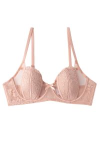 Intica - Biustonosz francuski z eleganckim krojem Anjali. Kolor: beżowy. Materiał: materiał