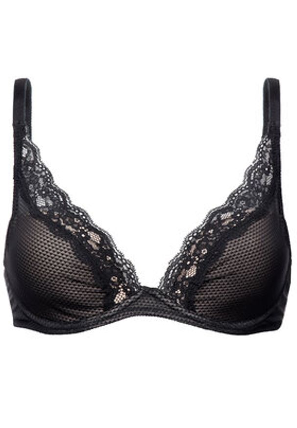 Passionata Biustonosz z fiszbiną Brooklyn P57010 Czarny. Kolor: czarny. Materiał: syntetyk