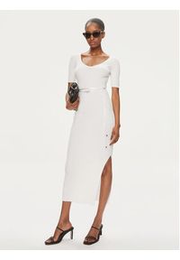 Hugo Sukienka dzianinowa Simbly 50514287 Biały Slim Fit. Kolor: biały. Materiał: wiskoza #5
