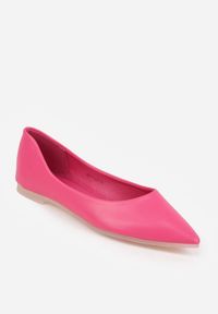 Renee - Fuksjowe Balerinki ze Szpiczastymi Noskami w Eleganckim Stylu Lagenaria. Okazja: na imprezę, na co dzień. Nosek buta: szpiczasty. Kolor: różowy. Materiał: jeans, materiał. Wzór: kwiaty. Styl: elegancki #5