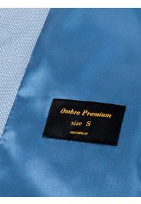Ombre Clothing - Kamizelka męska V45 - błękitna - XL. Typ kołnierza: dekolt w serek. Kolor: niebieski. Materiał: wiskoza, bawełna, elastan, tkanina, poliester. Wzór: gładki, aplikacja #2