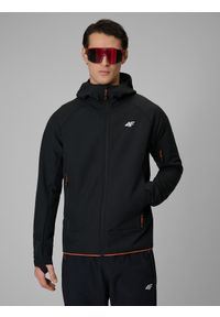 4f - 4F Kurtka softshell wiatroodporna męska - czarna XXL. Kolor: czarny. Materiał: softshell. Długość: długie #1