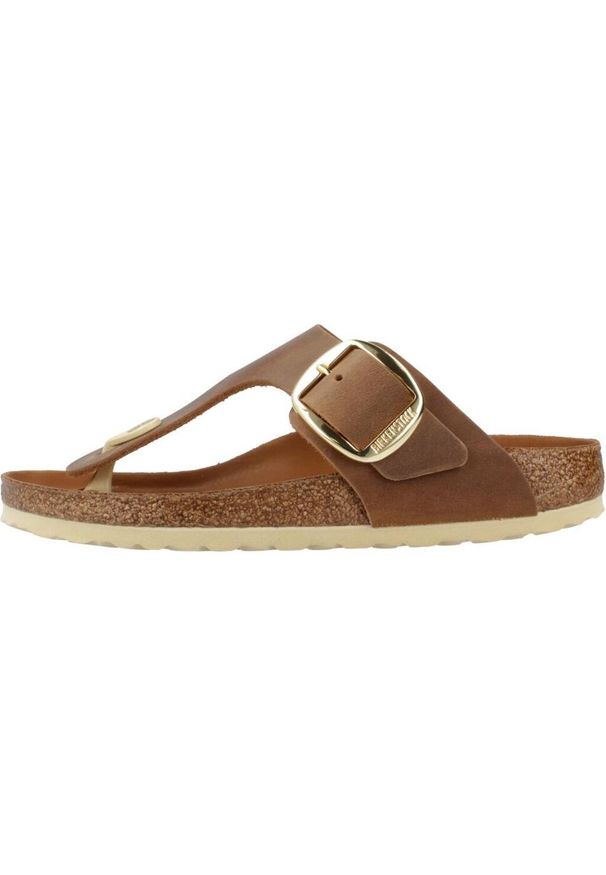 Japonki unisex Birkenstock 1018785. Zapięcie: klamry. Kolor: brązowy. Materiał: materiał