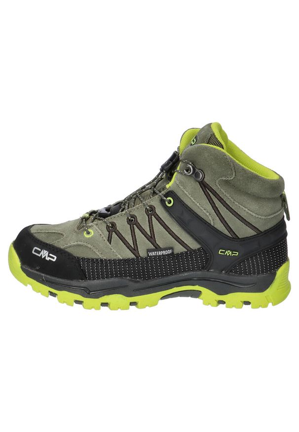 Buty dziecięce CMP Kids Rigel Mid Trekking Shoe WP. Kolor: zielony. Sport: turystyka piesza