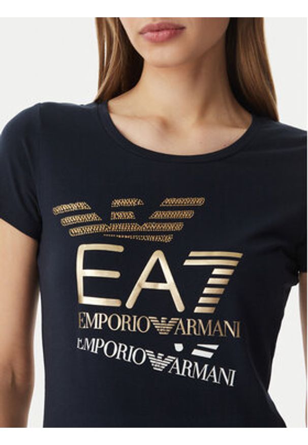 EA7 Emporio Armani T-Shirt 7W000977 AF10373 UB102 Granatowy Regular Fit. Kolor: niebieski. Materiał: bawełna