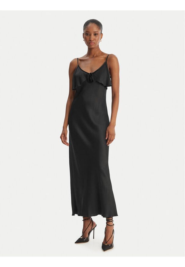 Fracomina Sukienka koktajlowa FS26SD2007W58301 Czarny Slim Fit. Kolor: czarny. Materiał: wiskoza. Styl: wizytowy