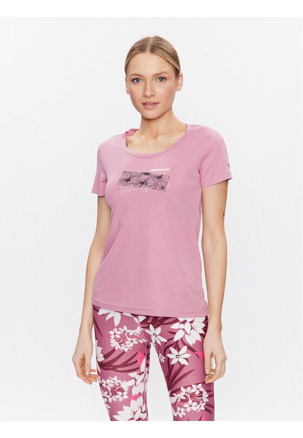 CMP T-Shirt 38T6656 Różowy Regular Fit. Kolor: różowy. Materiał: syntetyk