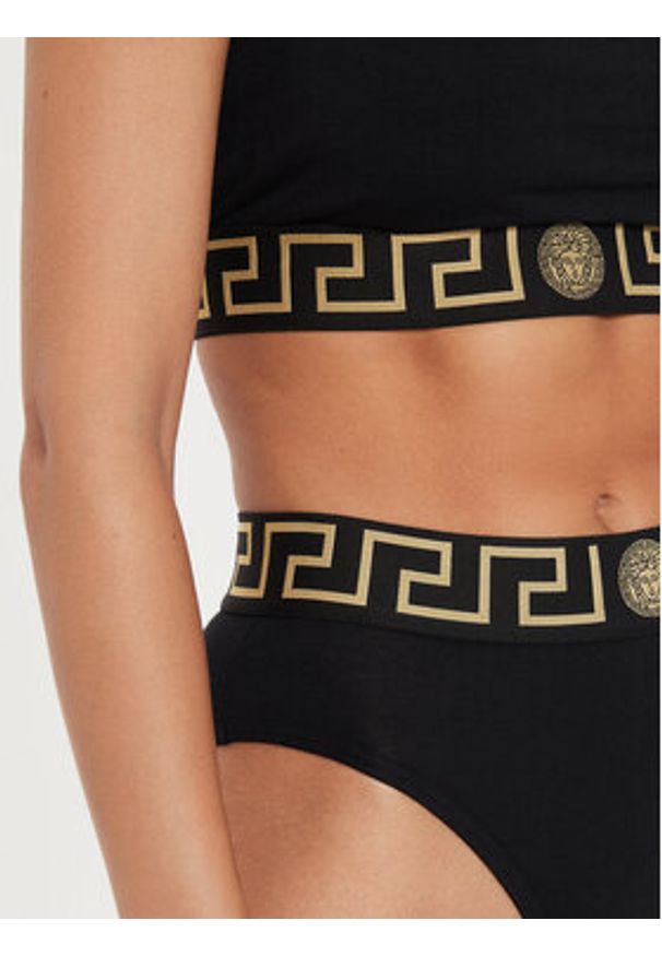 VERSACE - Versace Figi klasyczne z wysokim stanem AUD01050 1A10011 Czarny. Stan: podwyższony. Kolor: czarny. Materiał: bawełna