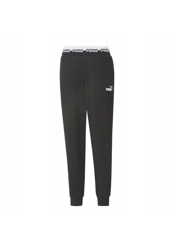 Puma - Spodnie Do Joggingu Damskie Amplified. Kolor: czarny. Materiał: dresówka. Sport: bieganie