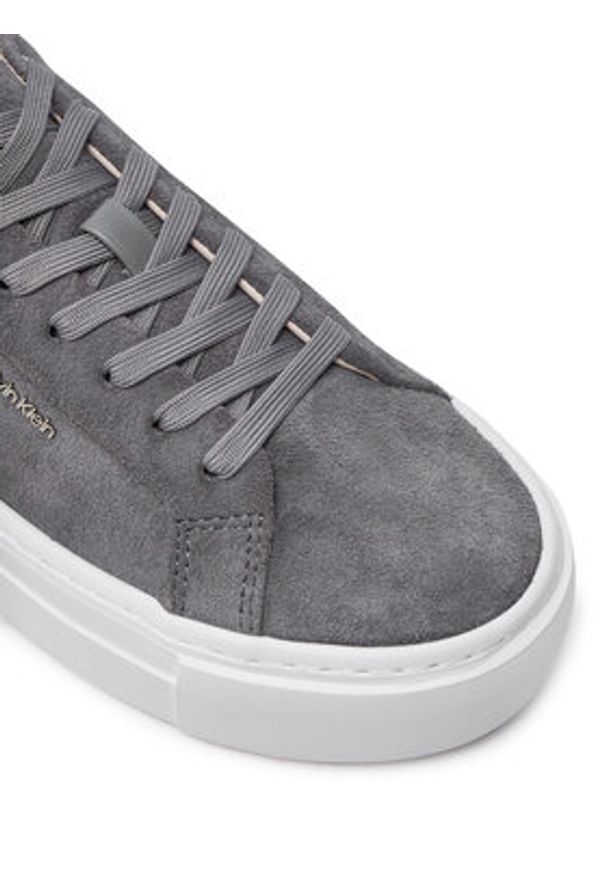 Calvin Klein Sneakersy Flatform Cup Lace Up W/Ml HW0HW02282 Szary. Kolor: szary. Materiał: zamsz, skóra
