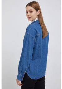Pepe Jeans Bluzka jeansowa Riley damska gładka. Kolor: niebieski. Materiał: denim. Długość: krótkie. Wzór: gładki #5
