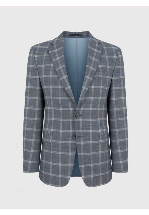 Pako Lorente - PAKO LORENTE – Szara marynarka garniturowa w kratę z wełną. Kolor: szary. Materiał: wełna. Styl: elegancki