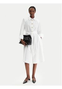 Karl Lagerfeld - KARL LAGERFELD Sukienka koszulowa B1W13026 Biały Regular Fit. Typ kołnierza: dekolt w karo. Kolor: biały. Materiał: bawełna. Typ sukienki: koszulowe #4