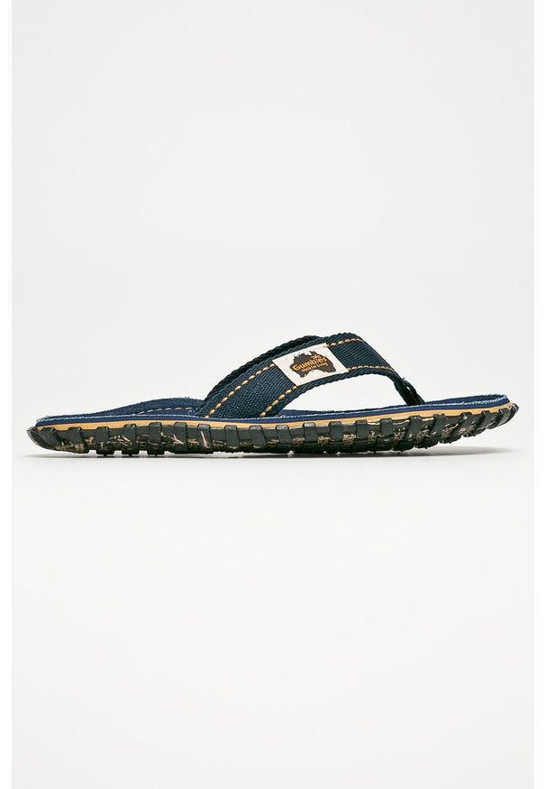 Gumbies - Japonki Islander Dark Denim. Kolor: niebieski. Materiał: denim. Obcas: na obcasie. Wysokość obcasa: niski