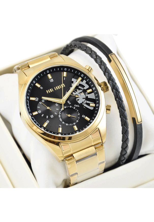 Zestaw męski zegarek Paul Lorens SALADO PL20003B-1D1 + bransoletka