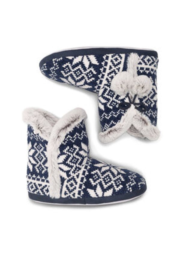 Home & Relax Kapcie 20SDR1147 Granatowy. Kolor: niebieski. Materiał: materiał