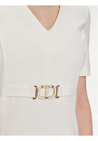 TwinSet - TWINSET Sukienka koktajlowa 241TP2275 Écru Regular Fit. Materiał: wiskoza. Styl: wizytowy #3