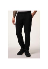 JAY-PI - Męskie Spodnie dresowe fitness Belly Fit prosty krój do rozm. 7XL. Kolekcja: plus size. Kolor: czarny. Materiał: materiał, poliester, bawełna. Sport: fitness