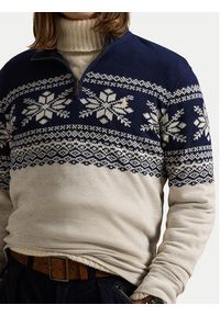 Polo Ralph Lauren Sweter 710952254001 Beżowy Regular Fit. Typ kołnierza: polo. Kolor: beżowy. Materiał: bawełna