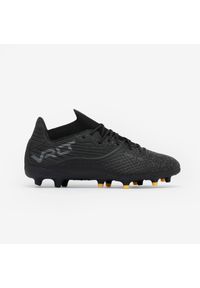 KIPSTA - Buty piłkarskie Kipsta Viralto III 3D Airmesh FG Legacy. Nosek buta: okrągły. Kolor: czarny, żółty, wielokolorowy, pomarańczowy. Materiał: dzianina, zamsz, mesh, syntetyk. Szerokość cholewki: normalna. Sport: piłka nożna