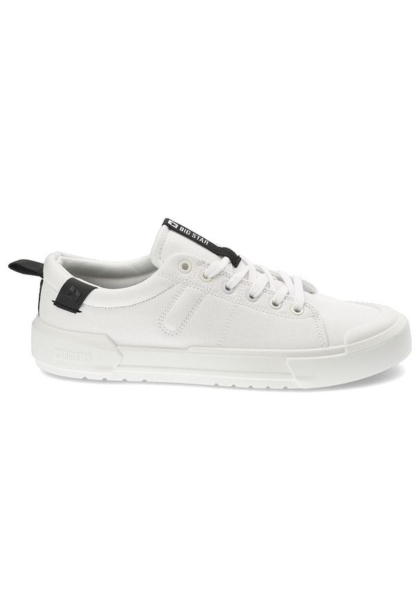 Big-Star - Białe Trampki Big Star Sportowe Obuwie Męskie. Okazja: na co dzień, na spacer. Kolor: biały. Materiał: guma, jeans, materiał. Szerokość cholewki: normalna. Styl: sportowy