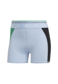 Adidas - Techfit Colorblock 3-Inch Short Leggings. Kolor: wielokolorowy, zielony, czarny, niebieski. Materiał: materiał. Technologia: Techfit (Adidas). Długość: krótkie