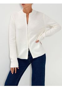 Sinsay - Rozpinany sweter - biały. Kolor: biały