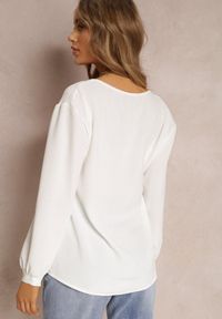 Renee - Biała Bluzka Phaedreda. Kolor: biały. Materiał: tkanina, jeans. Długość rękawa: długi rękaw. Długość: długie. Wzór: gładki #5