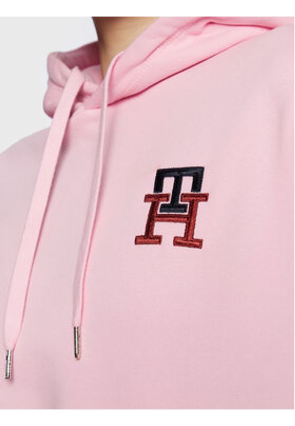 TOMMY HILFIGER - Tommy Hilfiger Bluza Monogram WW0WW37434 Różowy Regular Fit. Kolor: różowy. Materiał: bawełna, syntetyk
