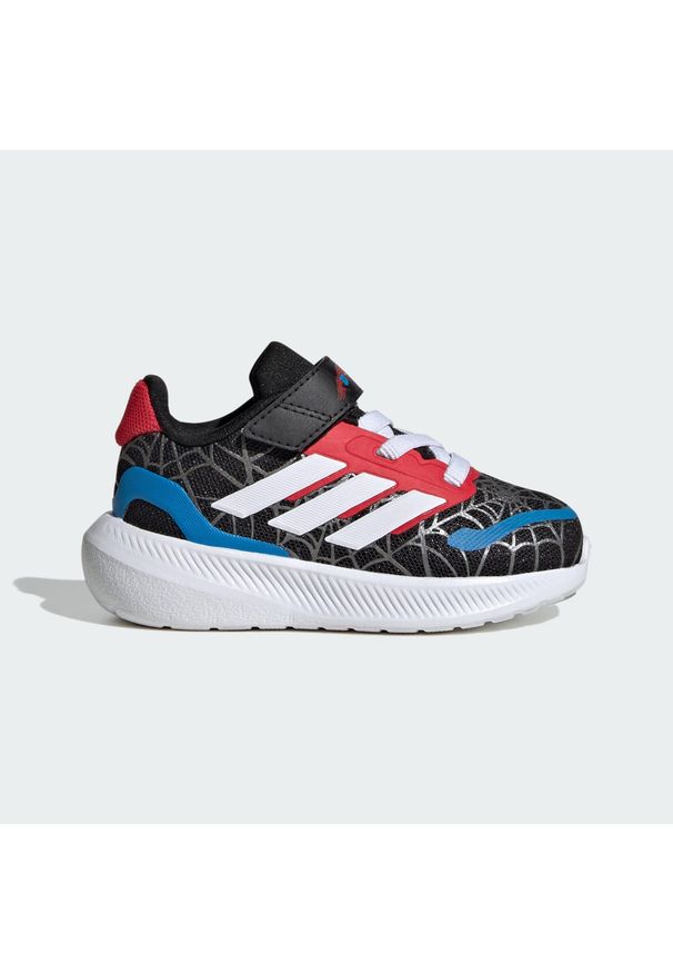 Adidas - Buty dla dzieci adidas Marvel Spider-man Runfalcon. Kolor: czerwony, biały, wielokolorowy, czarny. Wzór: motyw z bajki. Sport: bieganie
