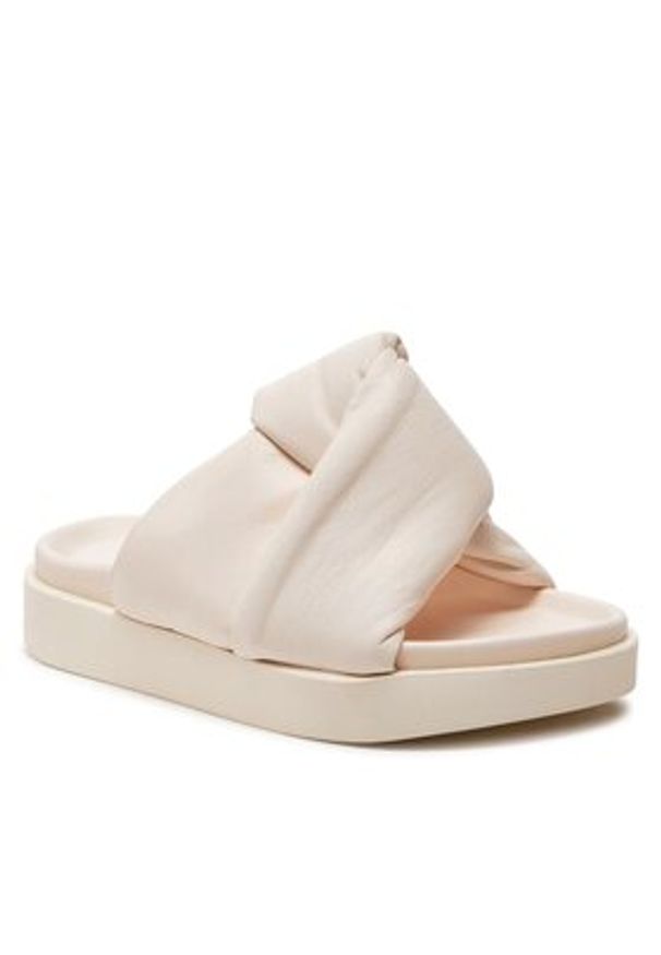 Inuikii Klapki Soft Crossed 70104-140 Écru. Materiał: skóra