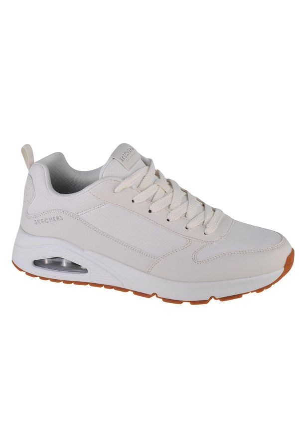skechers - Buty do chodzenia męskie Skechers Uno Hideaway. Zapięcie: sznurówki. Kolor: biały. Materiał: syntetyk, materiał. Szerokość cholewki: normalna. Sport: turystyka piesza