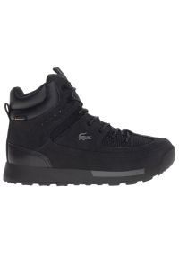 Buty Lacoste Urban Breaker 748CMA0015-237 - czarne. Zapięcie: sznurówki. Kolor: czarny. Materiał: zamsz, materiał, skóra, guma. Szerokość cholewki: normalna. Sezon: zima