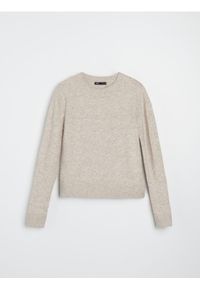 Sinsay - Klasyczny sweter z domieszką wełny - beżowy. Kolor: beżowy. Materiał: wełna. Styl: klasyczny