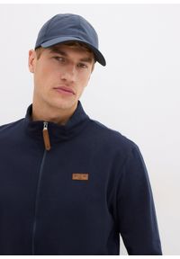 bonprix - Bluza ze stójką i detalami z imitacji skóry. Typ kołnierza: kołnierzyk stójkowy. Kolor: niebieski. Materiał: poliester, skóra #3