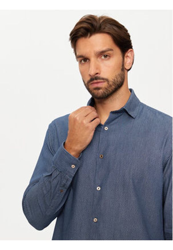 Pierre Cardin Koszula C6 41017.0349 Granatowy Modern Fit. Kolor: niebieski. Materiał: bawełna