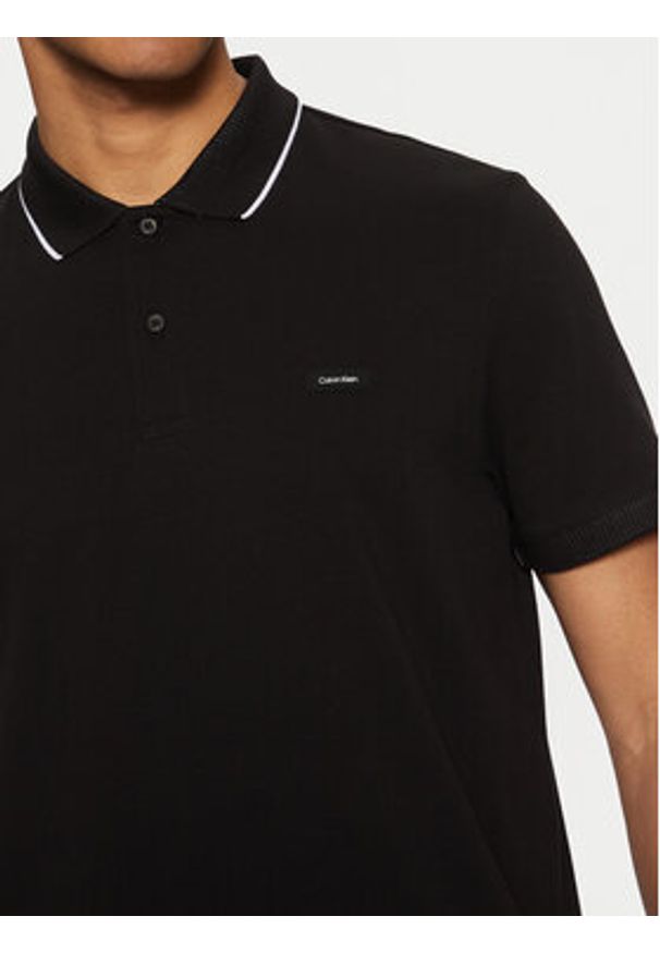 Calvin Klein Polo K10K114141 Czarny Regular Fit. Typ kołnierza: polo. Kolor: czarny. Materiał: bawełna